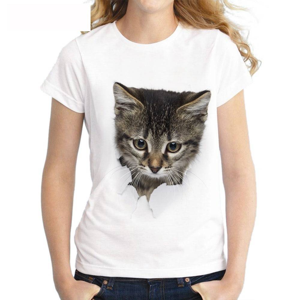 Women’s Cat Printed T-Shirt  My Pet World Store