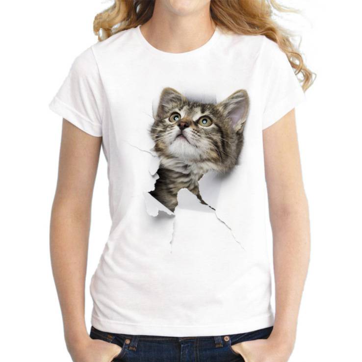 Women’s Cat Printed T-Shirt  My Pet World Store