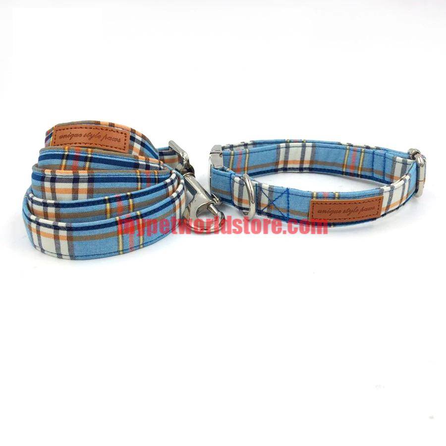 Plaid Dog Bowtie Collar and Leash Set  My Pet World Store