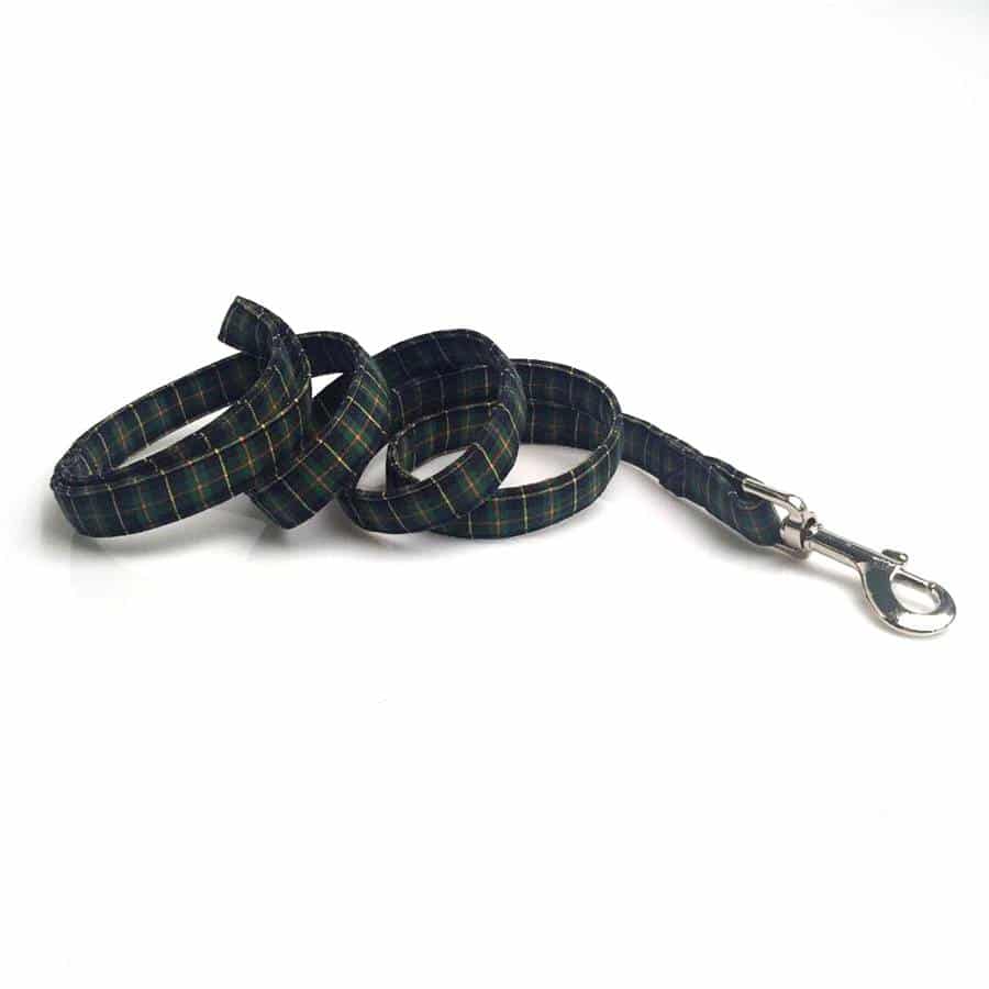 Green Plaid Dog Bowtie Collar and Leash Set  My Pet World Store