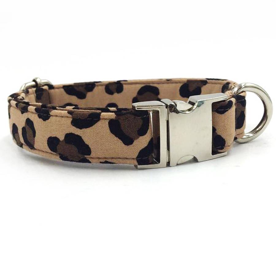 Dog's Leopard Patterned Collar and Leash Set