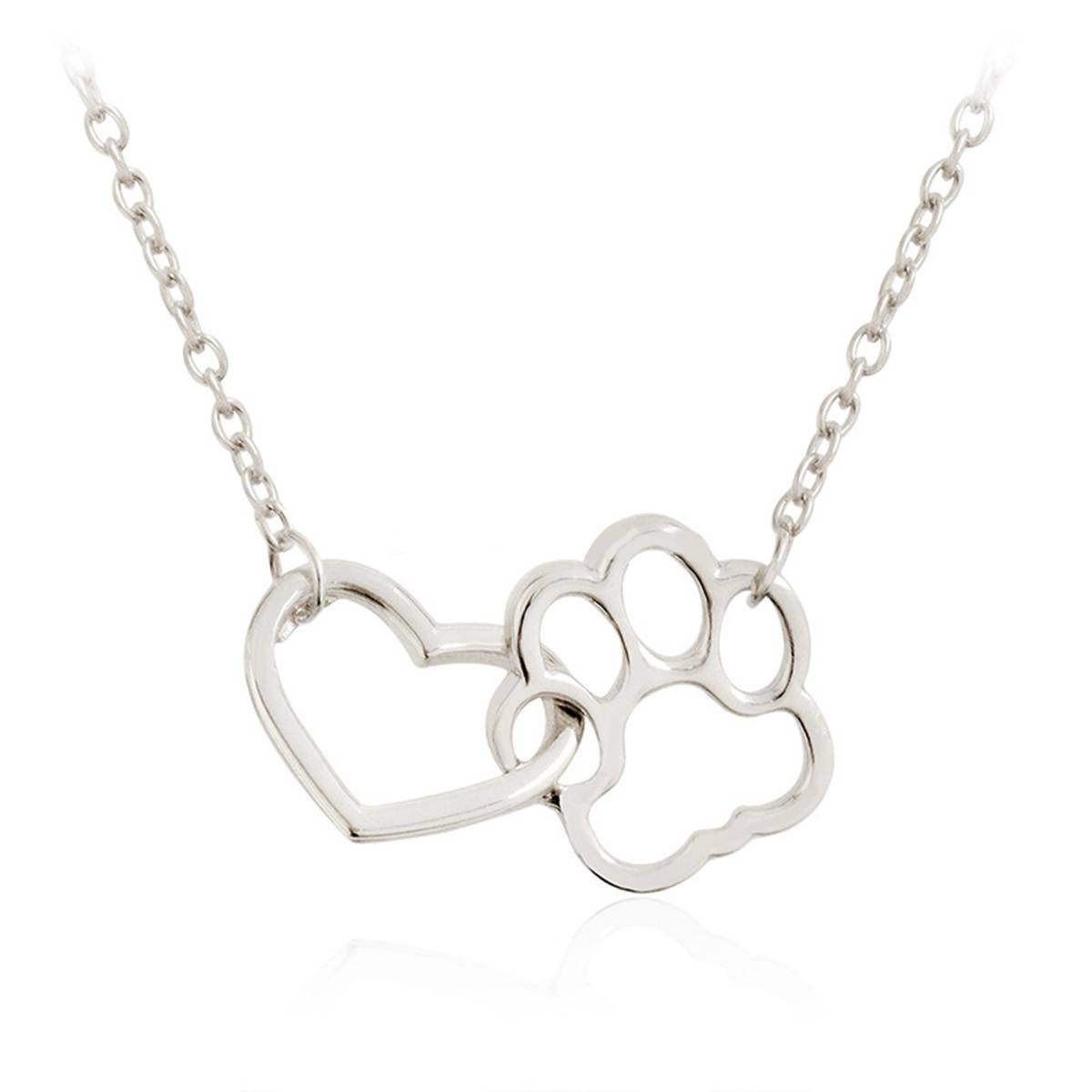 Dog Paw & Heart Pendant Necklace  My Pet World Store