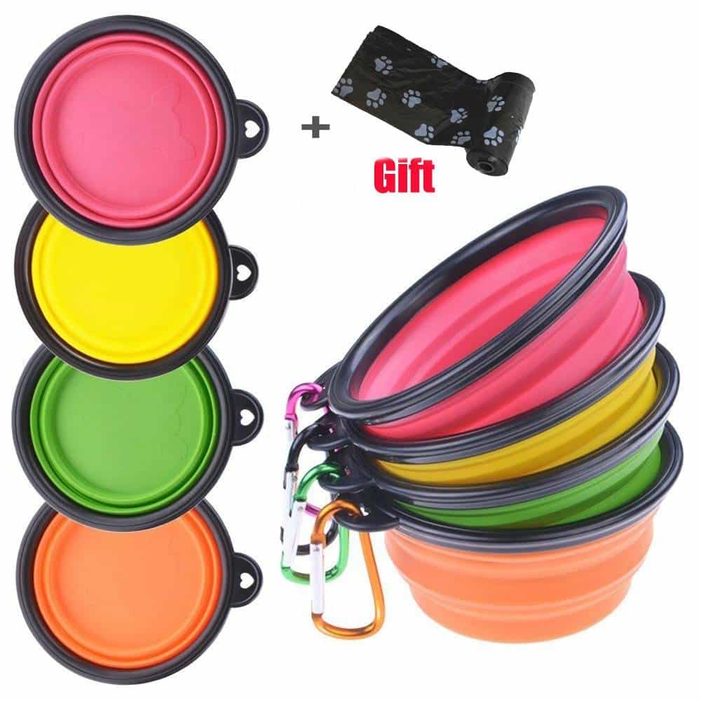 Water Food Silicone Portable Travel Bowl