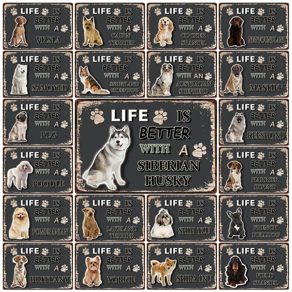 Home Decoration Life Is Better With A Dog Wall Art Painting