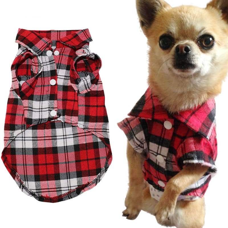 Soft Summer Plaid Vest For Small Dogs  My Pet World Store