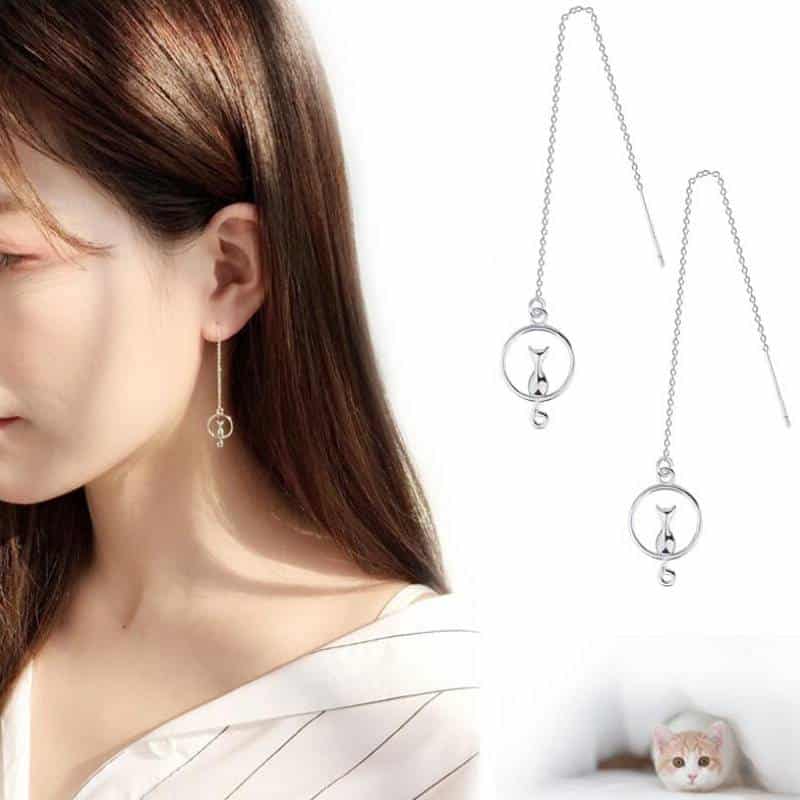 For Pet Fans Jewelry & Watches New Arrivals Cat on the Moon Women’s Drop Earrings  My Pet World Store