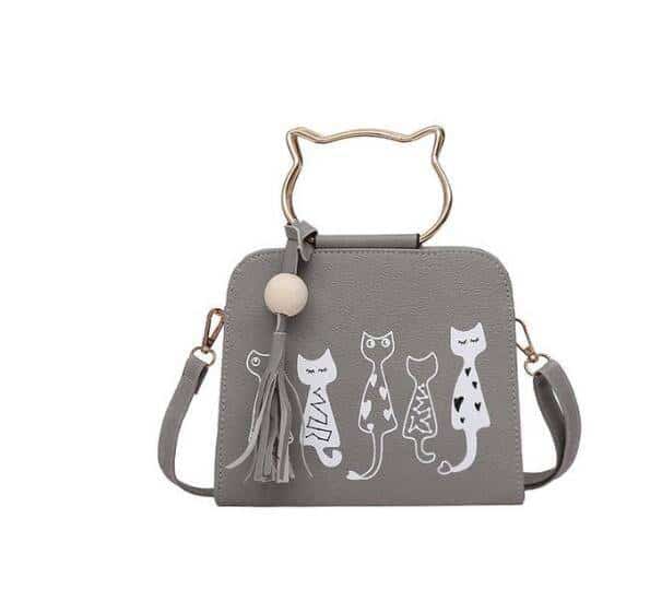 Cartoon four cats shoulder handbag