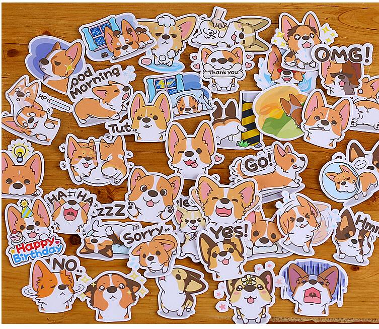 Creative Cartoon Dog Diary Stickers Set