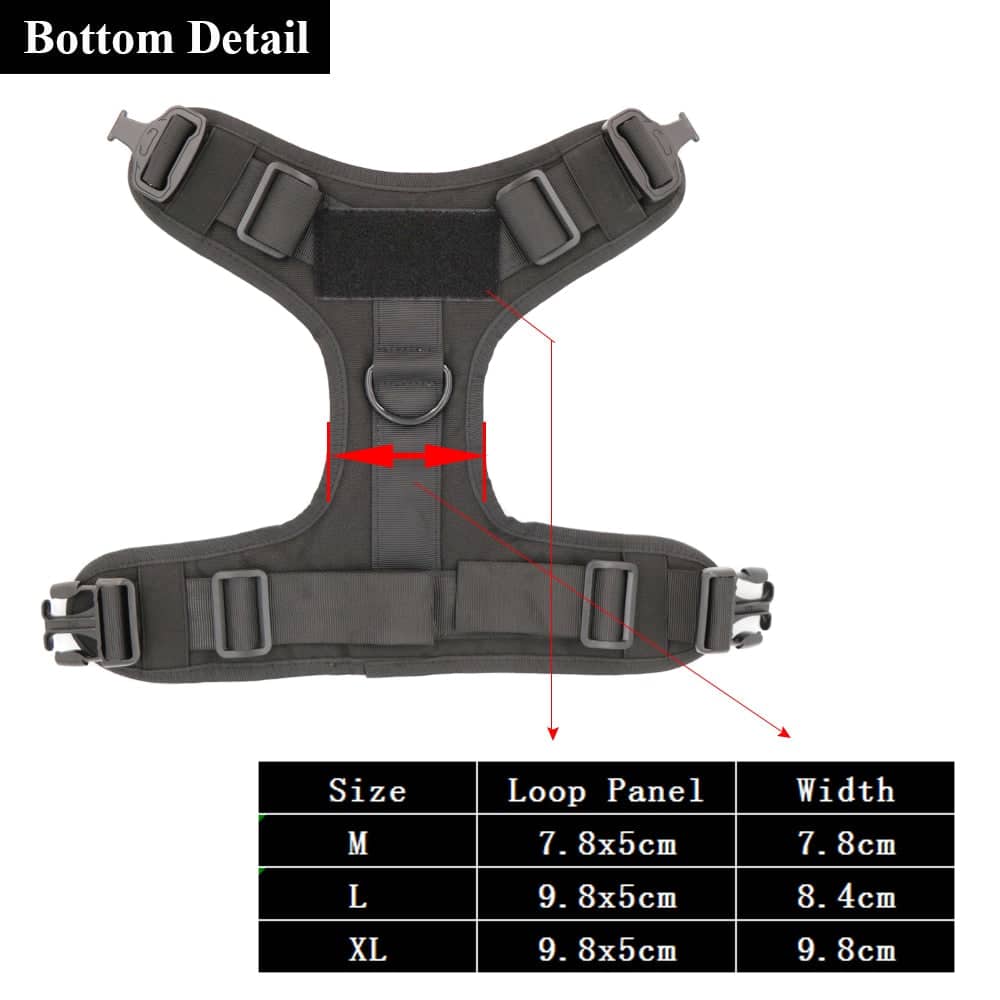 Tactical Dog Harness Vest Metal Buckle For Large Dogs