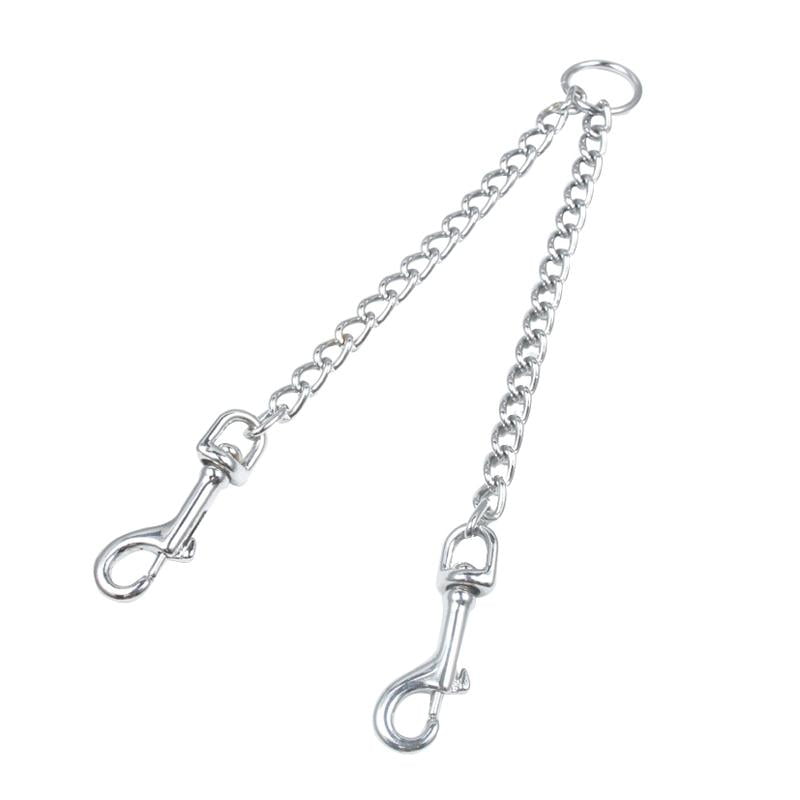 4 Size Double Dog Iron Leash Chain for 2 dogs
