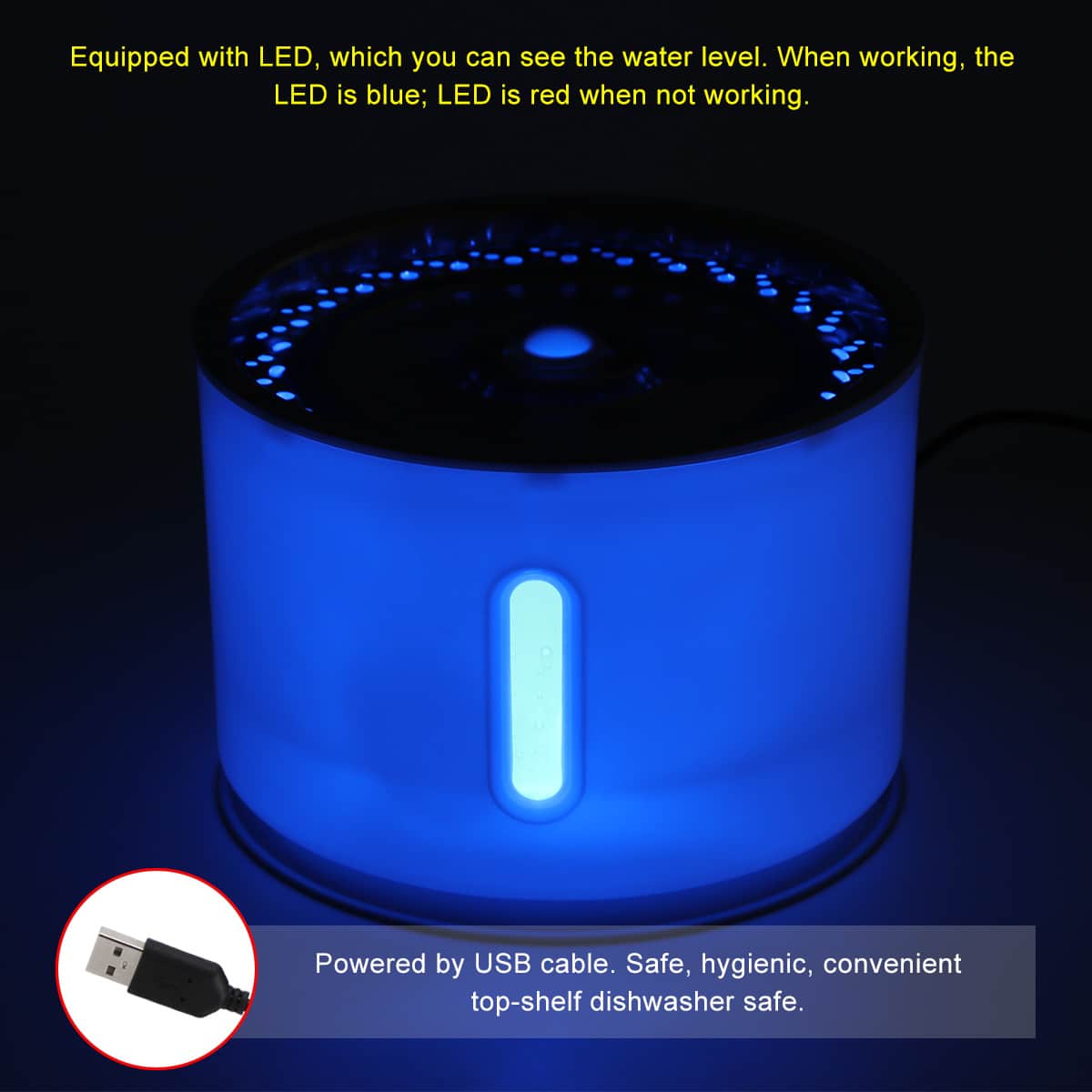 2.4L Automatic Pet Cat Water Fountain with LED