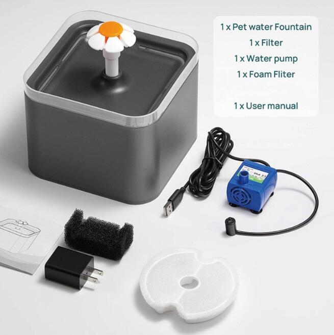 Automatic Cat Water Fountain Filter 2L LED
