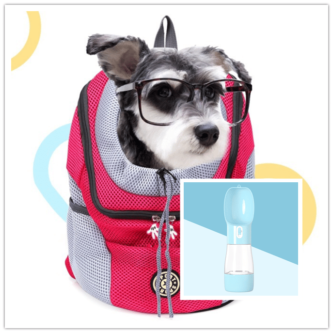 Dog Carrier Backpack Bag with Bottle