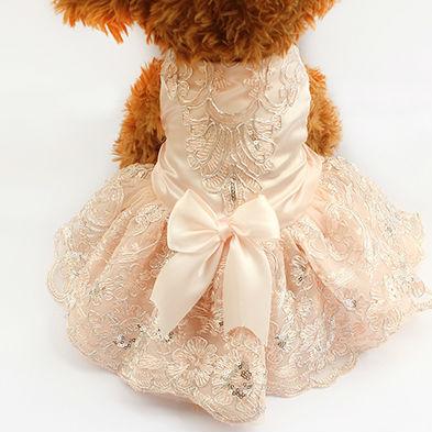 Sequins Lace Embroidered Dog Princess Wedding Dress